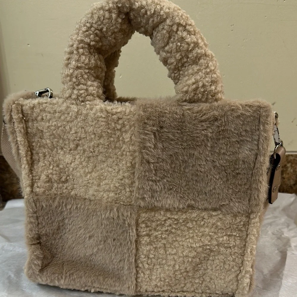 BCBGeneration Beige Shearling Tote